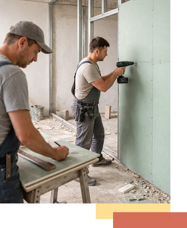 Перегородки из влагостойкого гипсокартона под ключ в Тюмени