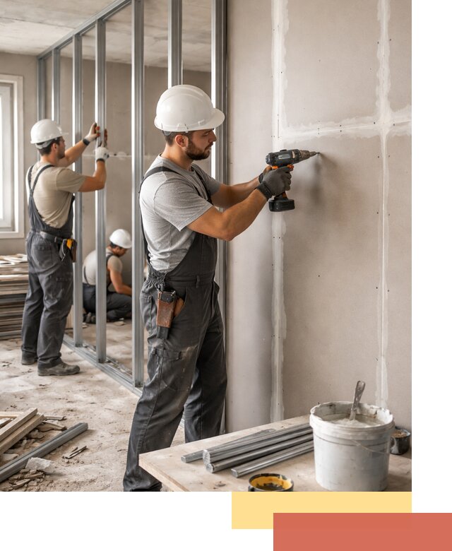 Перегородки из огнестойкого гипсокартона в Тюмени под ключ