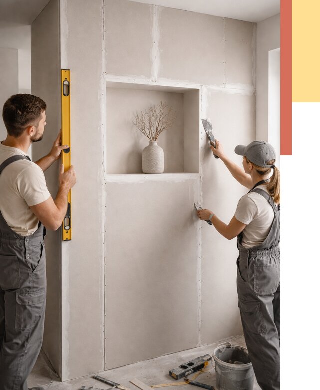 Перегородка из гипсокартона с нишей в Тюмени от 3317 руб. под ключ | ОТДЕЛОЧНИК-Тюм