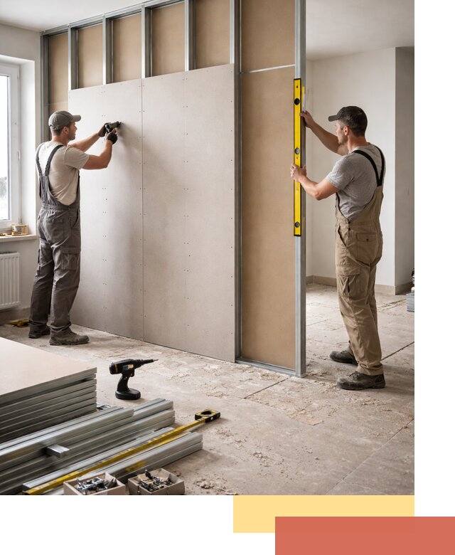 Зонирующая перегородка из гипсокартона под ключ в Тюмени