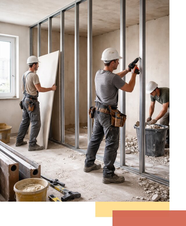 Перенос гипсокартонной перегородки в Тюмени профессионально и быстро