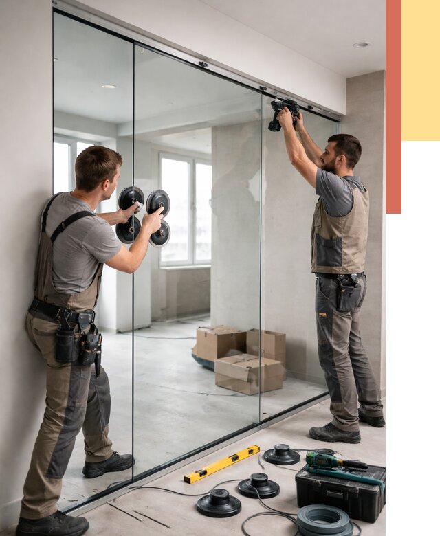 Монтаж стеклянных перегородок в Тюмени от 6635 руб. | ОТДЕЛОЧНИК-Тюм