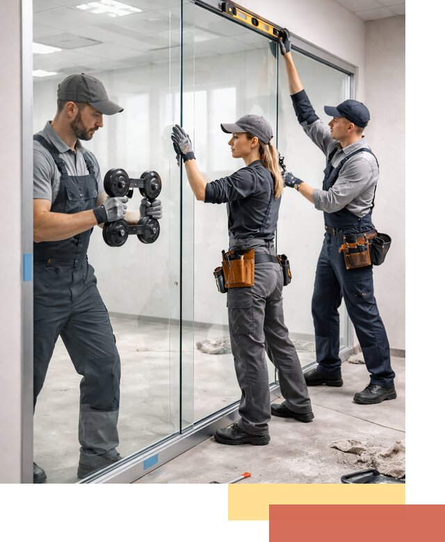 Профессиональный монтаж стеклянных перегородок в Тюмени