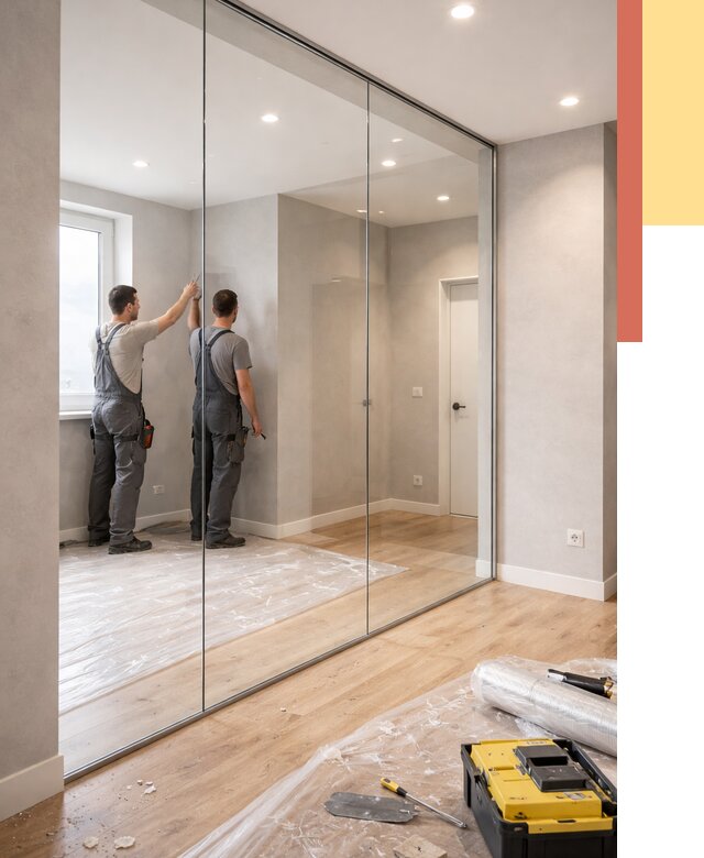 Безрамные стеклянные перегородки в Тюмени — монтаж от 9697 руб. | ОТДЕЛОЧНИК-Тюм