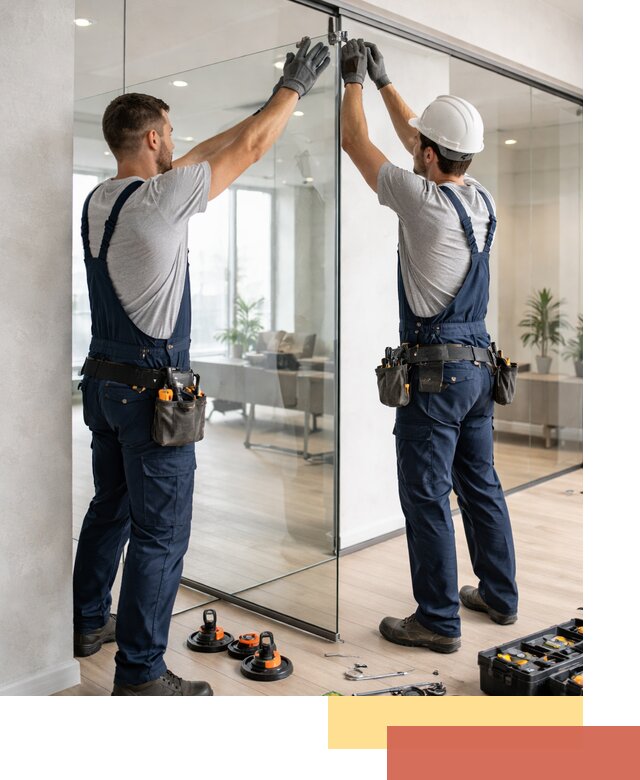 Безрамные стеклянные перегородки под ключ в Тюмени