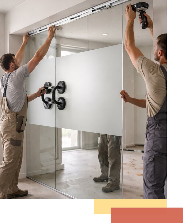 Матовые стеклянные перегородки под ключ в Тюмени