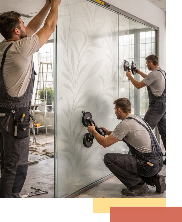 Стеклянные перегородки с рисунком на заказ в Тюмени