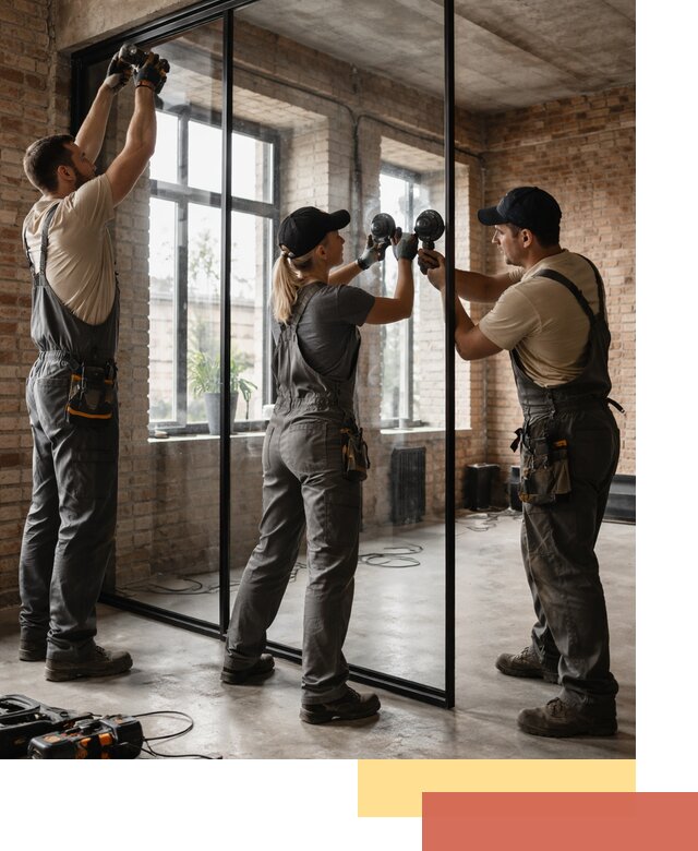 Стеклянные перегородки лофт — изготовление и монтаж в Тюмени