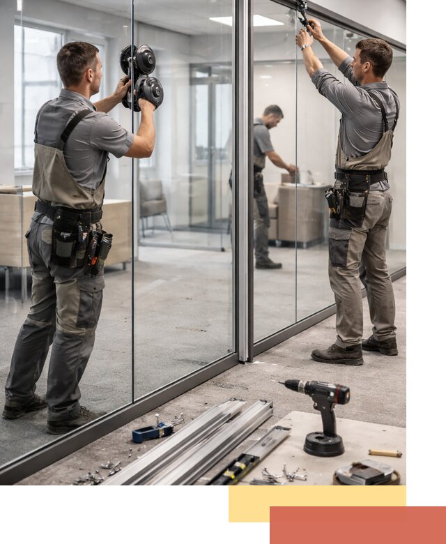 Стеклянные офисные перегородки под ключ в Тюмени