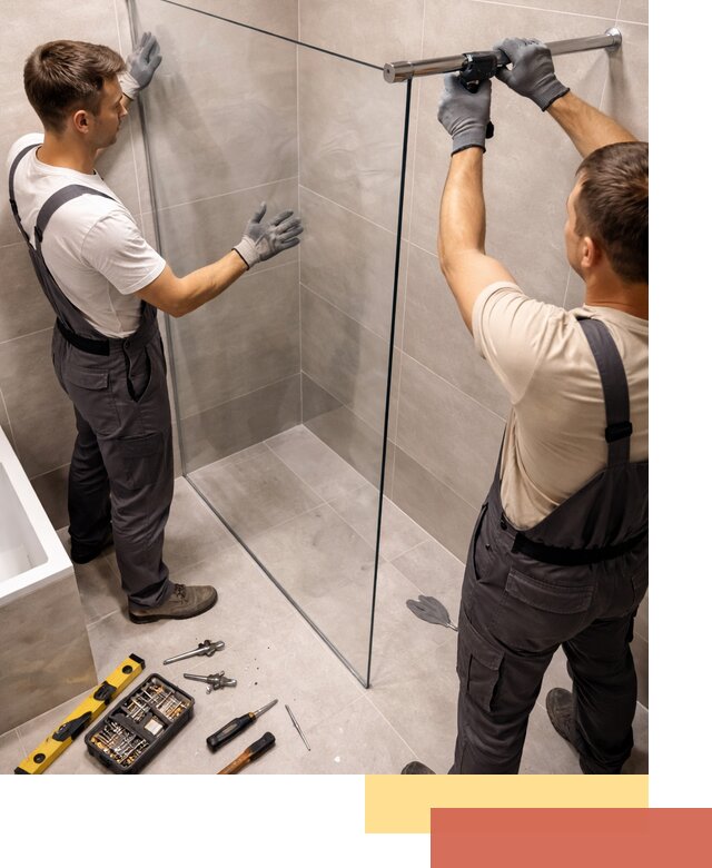 Стеклянные перегородки для душа в Тюмени — изготовление и монтаж