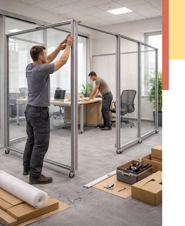 Мобильные офисные перегородки в Тюмени от 12759 руб. — установка под ключ | ОТДЕЛОЧНИК-Тюм