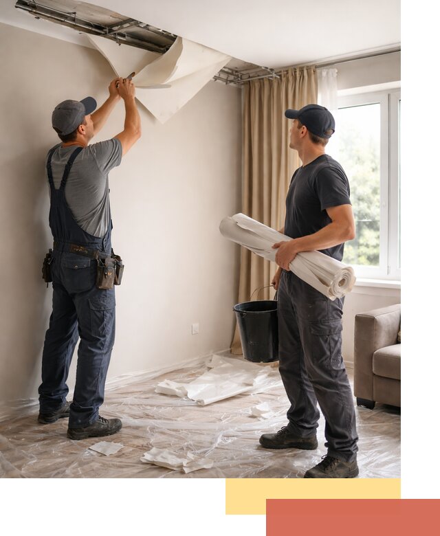 Демонтаж натяжного потолка в Тюмени быстро и аккуратно