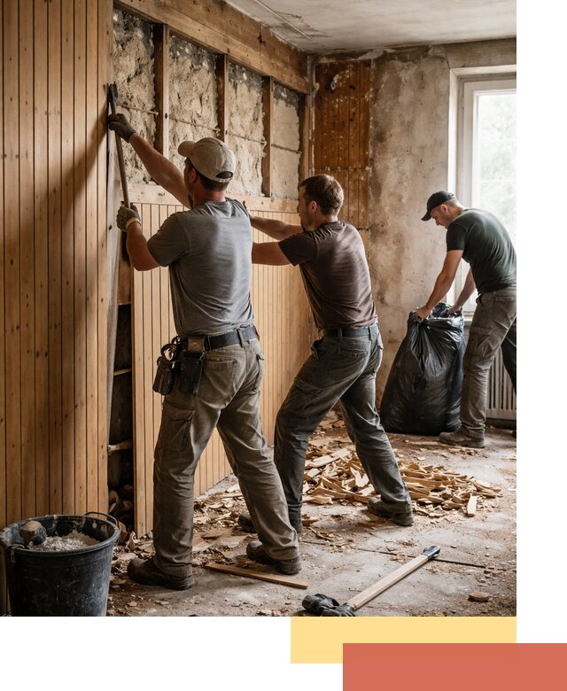 Демонтаж вагонки и вывоз материалов в Тюмени