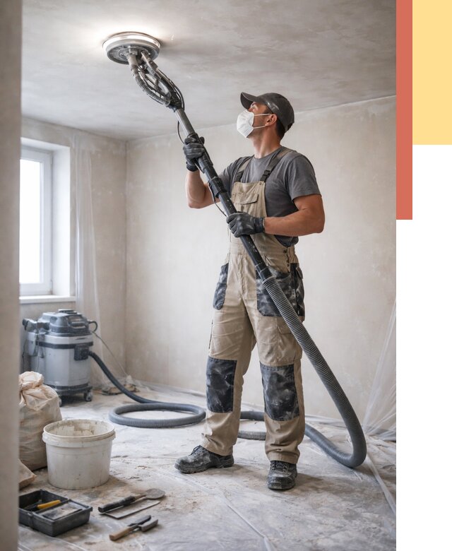 Шлифовка потолка в Тюмени от 3572 руб. — услуги шлифования потолка | ОТДЕЛОЧНИК-Тюм