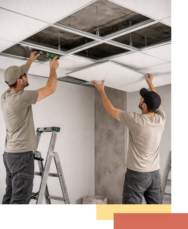 Монтаж потолка Армстронг под ключ в Тюмени