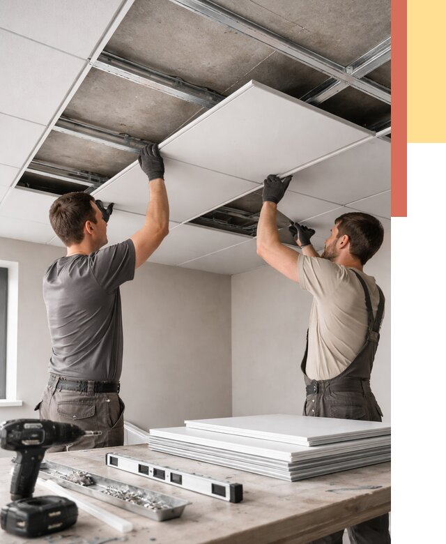 Монтаж кассетного потолка в Тюмени от 4593 руб/м2 — установка и сборка | ОТДЕЛОЧНИК-Тюм