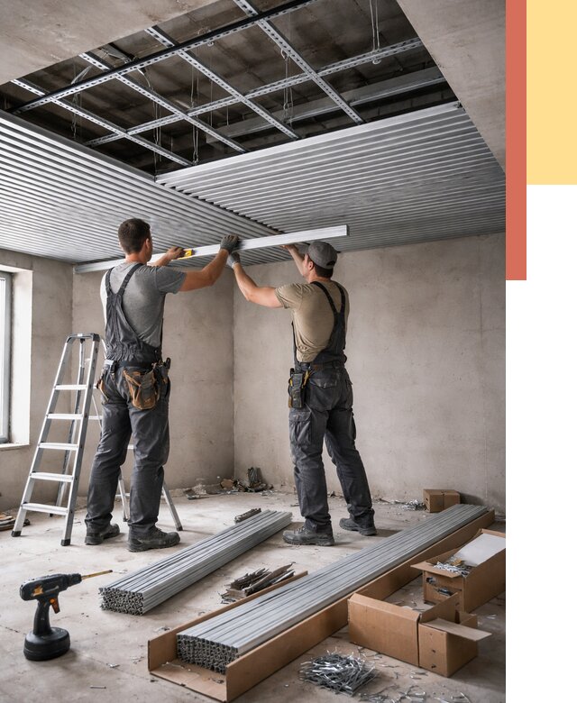 Монтаж реечного потолка в Тюмени от 4593 руб. под ключ | ОТДЕЛОЧНИК-Тюм