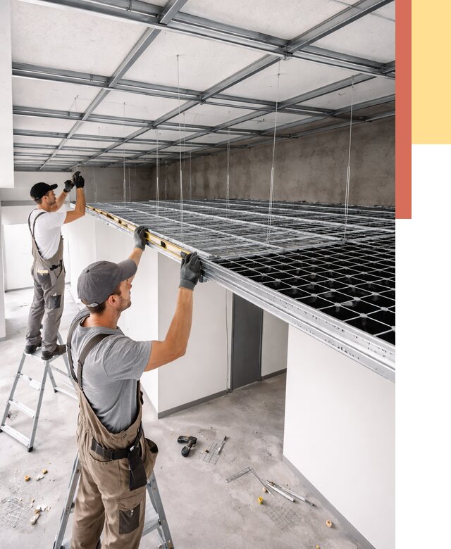 Монтаж потолка грильято в Тюмени от 459 руб./м² — быстрая сборка под ключ | ОТДЕЛОЧНИК-Тюм