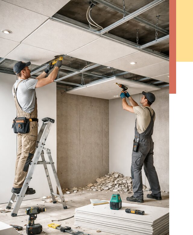 Монтаж акустического потолка в Тюмени от 6635 руб/м2 — быстро и недорого | ОТДЕЛОЧНИК-Тюм