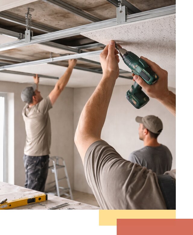 Монтаж акустического потолка в Тюмени под ключ