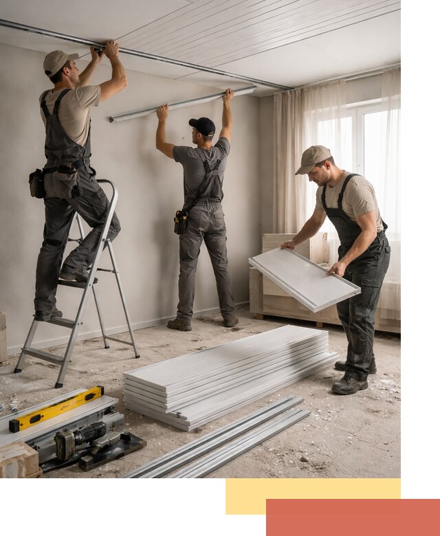 Монтаж потолка из ПВХ панелей в Тюмени оперативно и качественно