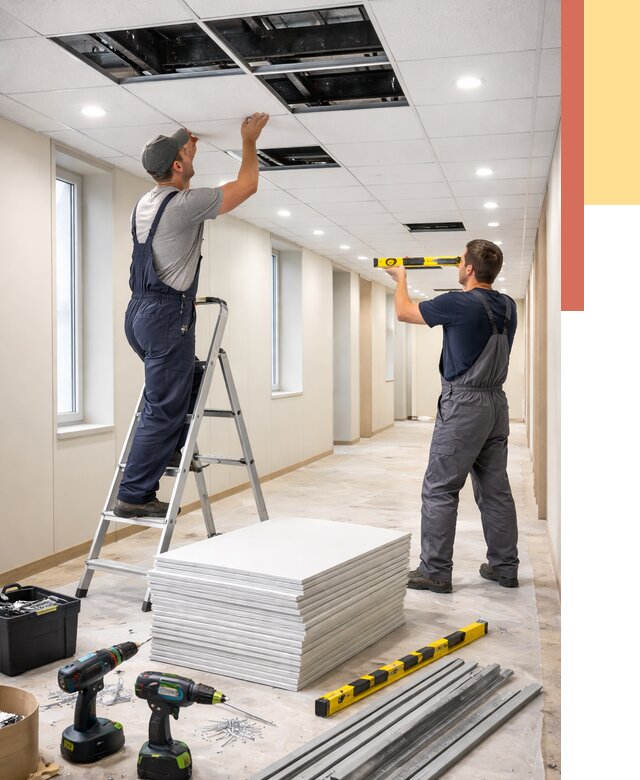 Ремонт потолка Армстронг в Тюмени от 4593 руб. — быстро и недорого | ОТДЕЛОЧНИК-Тюм