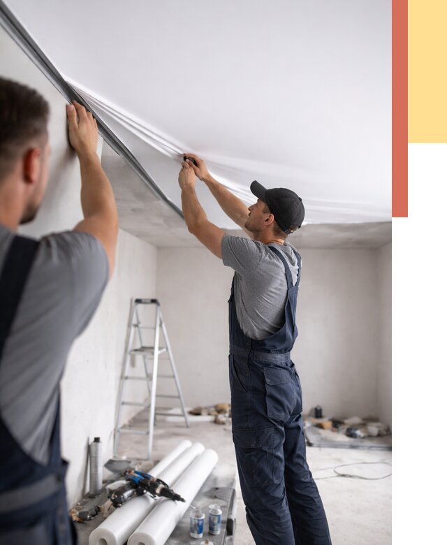 Монтаж матового натяжного потолка в Тюмени от 4593 руб./м² — быстро и недорого | ОТДЕЛОЧНИК-Тюм