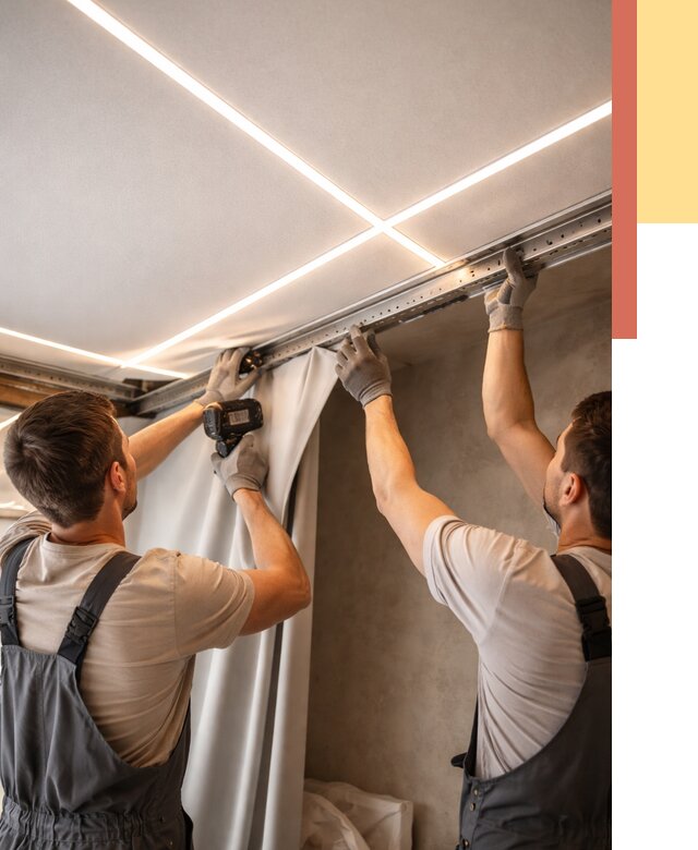 Монтаж натяжного потолка со световыми линиями в Тюмени от 1225 руб. | ОТДЕЛОЧНИК-Тюм