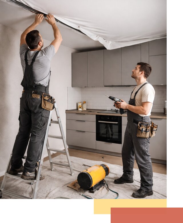 Монтаж натяжного потолка на кухне в Тюмени