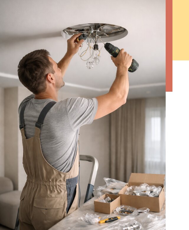 Установка люстры в натяжной потолок в Тюмени от 1225 руб. | Быстро и недорого — ОТДЕЛОЧНИК-Тюм