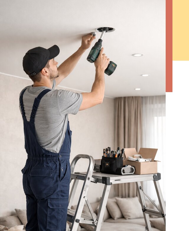 Установка и монтаж точечных светильников в натяжной потолок в Тюмени от 1837 руб. | ОТДЕЛОЧНИК-Тюм