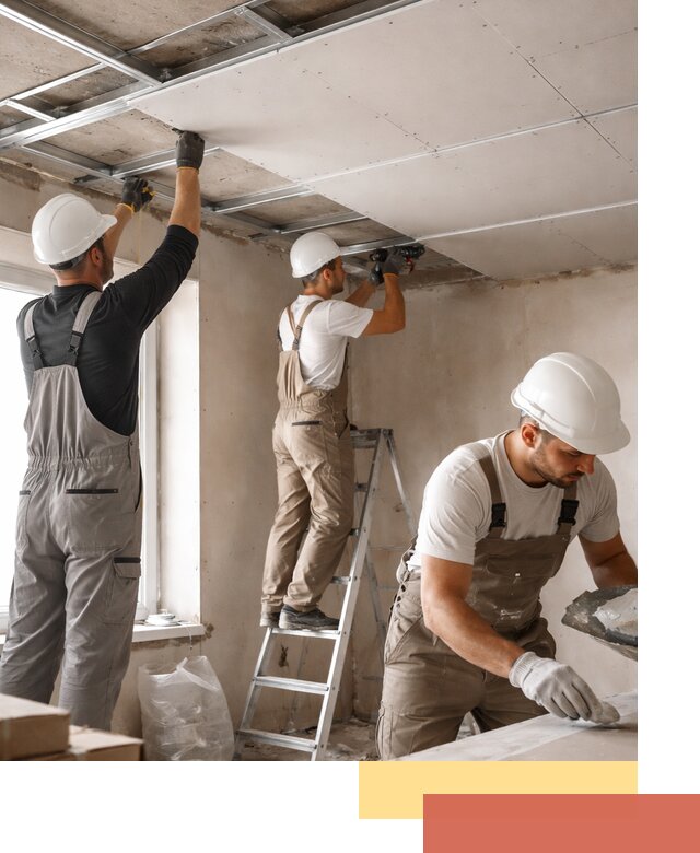 Одноуровневый потолок из гипсокартона в Тюмени — монтаж и отделка