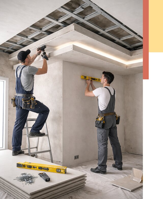 Двухуровневый потолок из гипсокартона в Тюмени от 1480 руб. под ключ | ОТДЕЛОЧНИК-Тюм