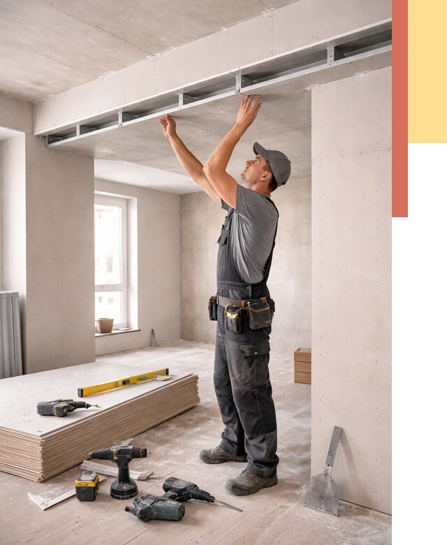 Потолок из гипсокартона с нишей в Тюмени от 1276 руб. под ключ | ОТДЕЛОЧНИК-Тюм