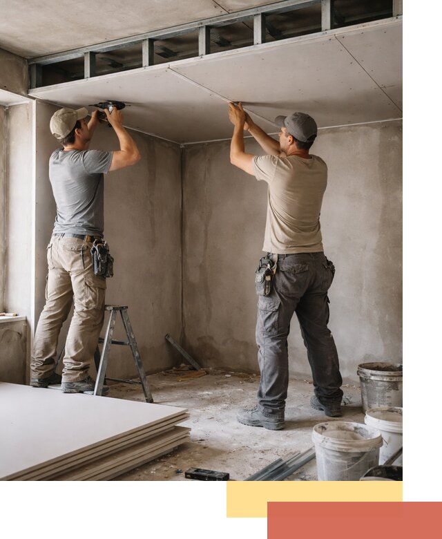 Короб из гипсокартона на потолке под ключ в Тюмени