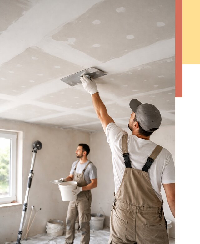 Шпаклевка потолка из гипсокартона в Тюмени от 3266 руб./м2 — услуги под ключ | ОТДЕЛОЧНИК-Тюм
