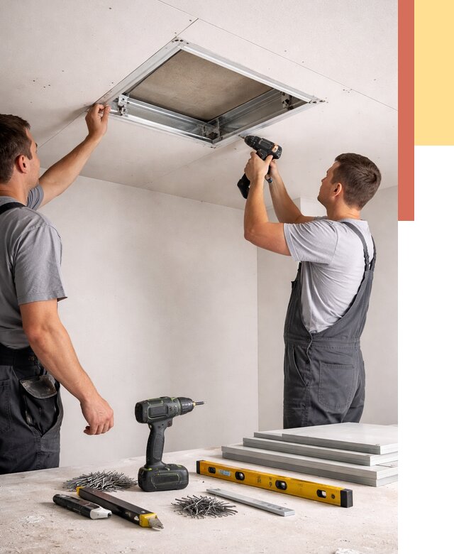 Установка люка в потолок ГКЛ в Тюмени от 2552 руб. под ключ | ОТДЕЛОЧНИК-Тюм