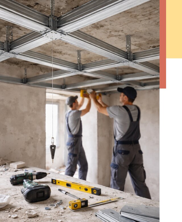 Монтаж каркаса потолка из профиля в Тюмени от 4593 руб. — услуги ОТДЕЛОЧНИК-Тюм
