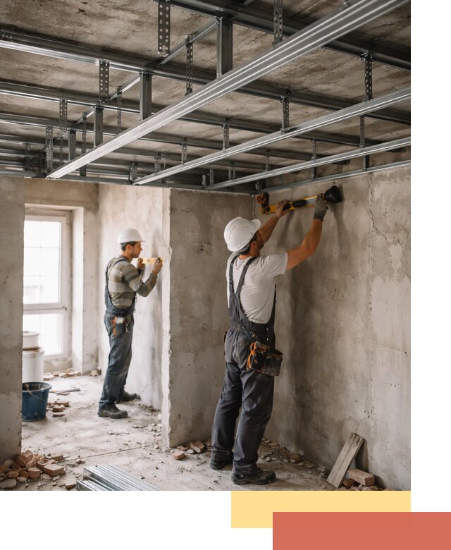 Монтаж каркаса потолка из профильного профиля в Тюмени