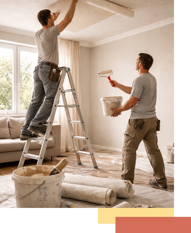 Поклейка обоев на потолок в Тюмени — качественно и быстро