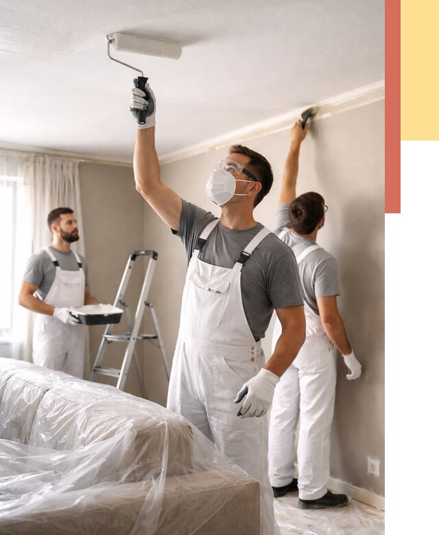 Покраска потолка водоэмельсионной краской в Тюмени от 2246 руб/м² — услуги под ключ | ОТДЕЛОЧНИК-Тюм