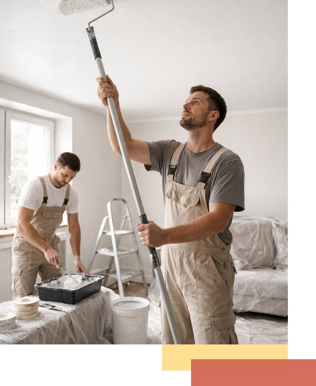 Покраска потолка водоэмульсионной краской в Тюмени