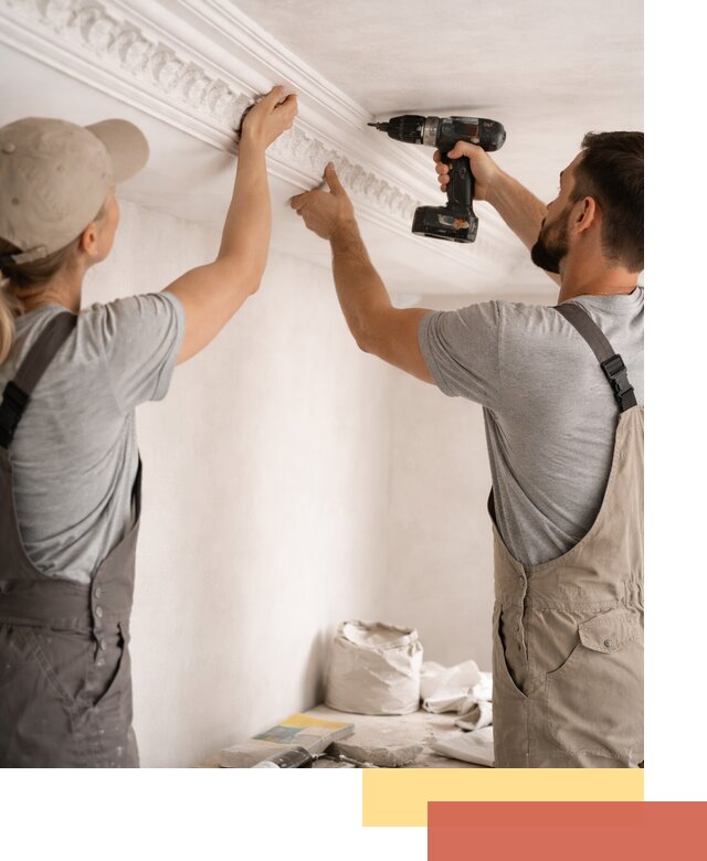 Профессиональный монтаж лепнины на потолок в Тюмени