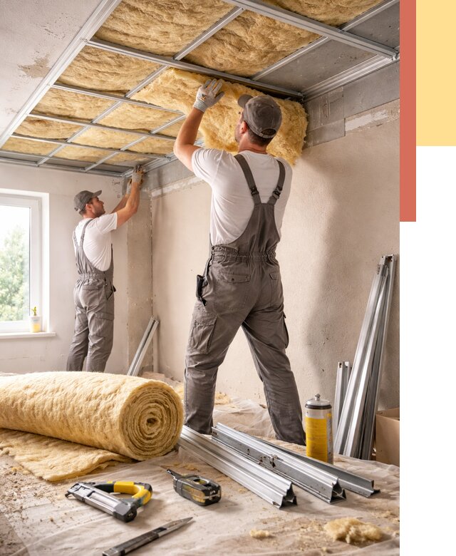 Утепление потолка в Тюмени от 7349 руб/м2 — недорого, быстро, под ключ | ОТДЕЛОЧНИК-Тюм